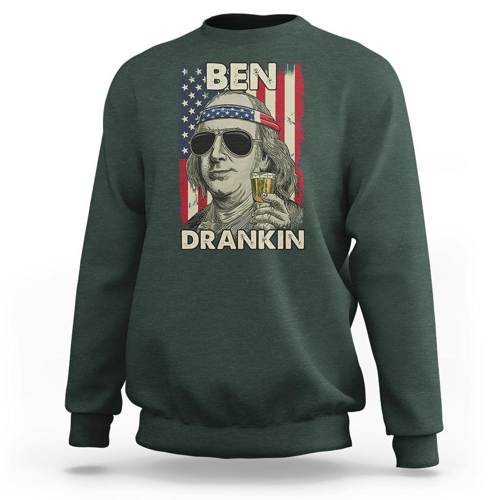 Benjamin Franklin Sweatshirt Ben Drankin' Funny - Wonder Print Shop