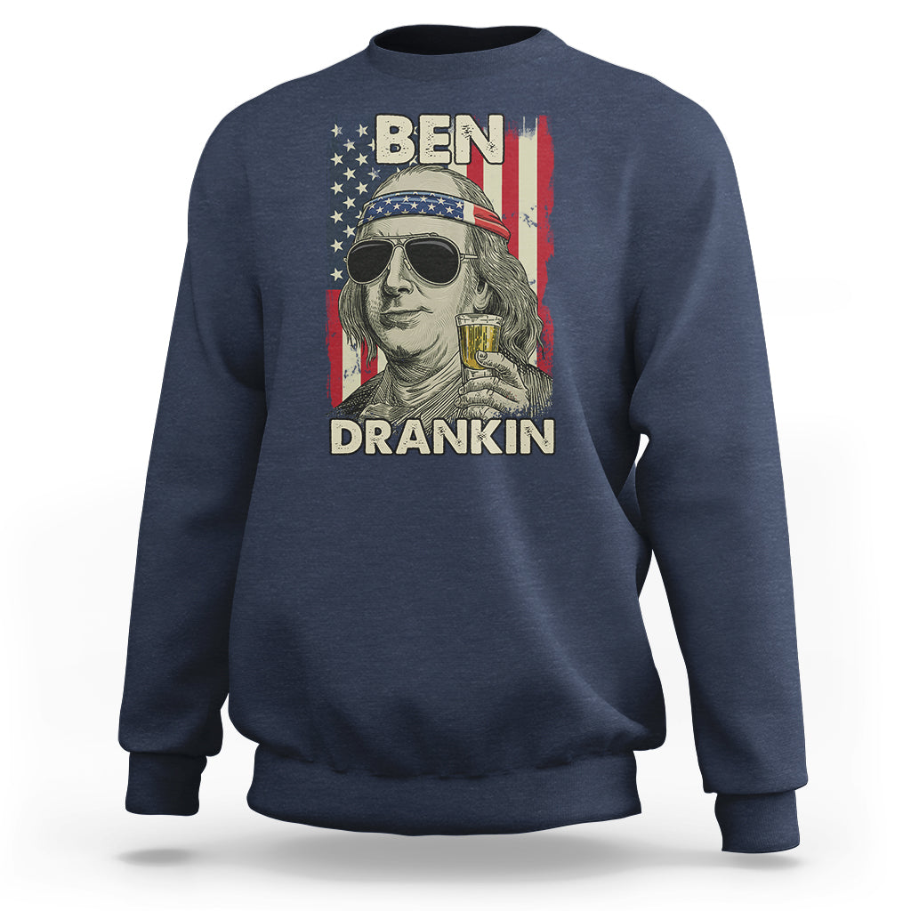Benjamin Franklin Sweatshirt Ben Drankin' Funny - Wonder Print Shop