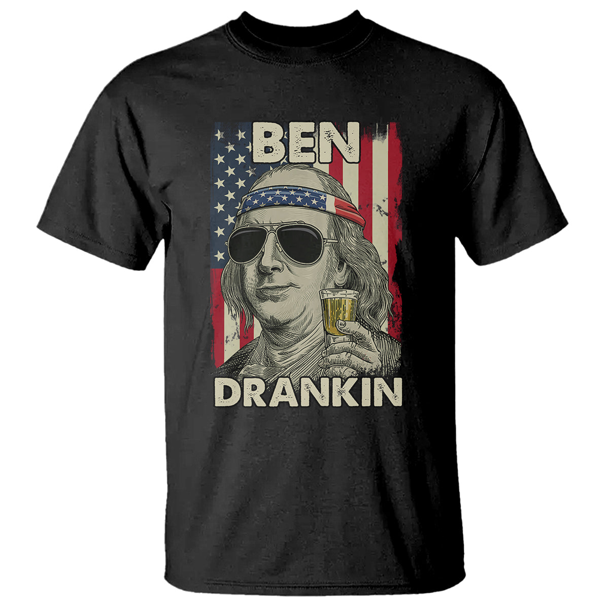 Benjamin Franklin T Shirt Ben Drankin' Funny - Wonder Print Shop