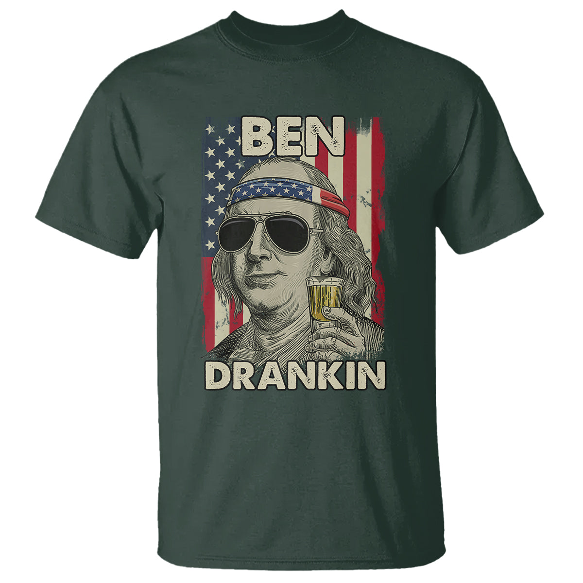 Benjamin Franklin T Shirt Ben Drankin' Funny - Wonder Print Shop
