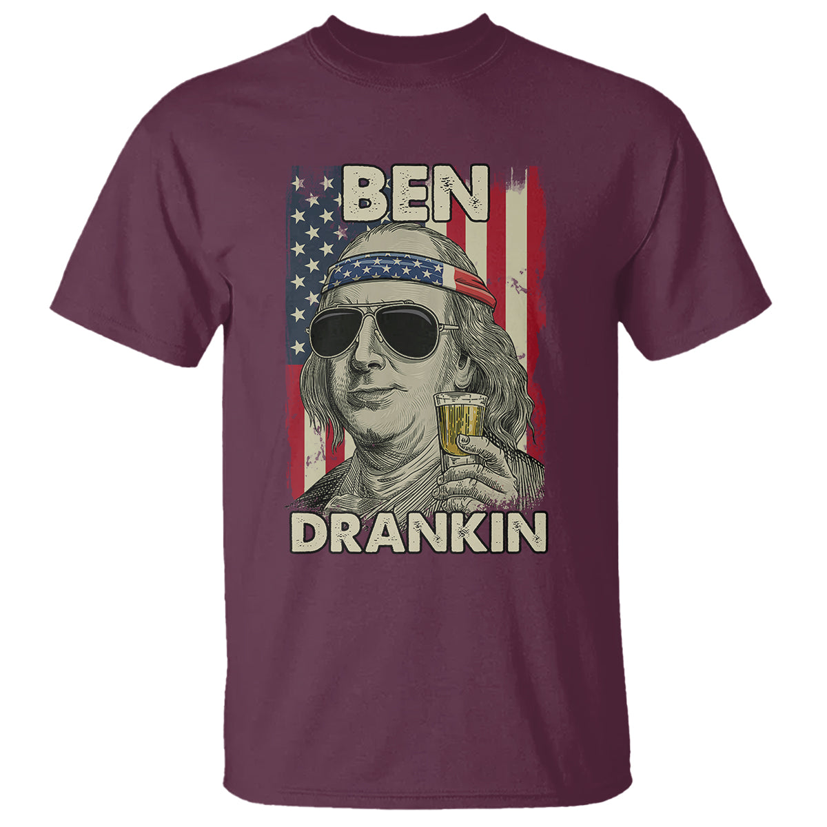 Benjamin Franklin T Shirt Ben Drankin' Funny - Wonder Print Shop