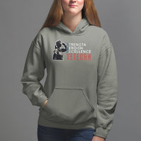 Female Veteran Hoodie Strength Heroism Excellence Women - Wonder Print Shop