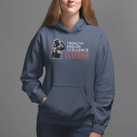 Female Veteran Hoodie Strength Heroism Excellence Women - Wonder Print Shop