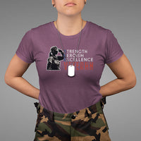 Female Veteran T Shirt Strength Heroism Excellence Women - Wonder Print Shop