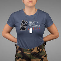 Female Veteran T Shirt Strength Heroism Excellence Women - Wonder Print Shop