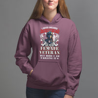 Female Veteran Hoodie I Never Dreamed I'd Grow Up To Be But Here I Am Killing It American Flag Dog Tags - Wonder Print Shop