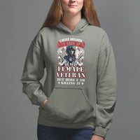 Female Veteran Hoodie I Never Dreamed I'd Grow Up To Be But Here I Am Killing It American Flag Dog Tags - Wonder Print Shop