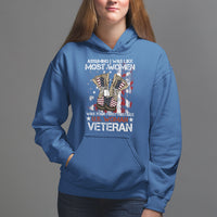 Female Veteran Hoodie Assuming I Was Like Most Women Was Your First Mistake American Flag Dog Tags And Combat Boots - Wonder Print Shop