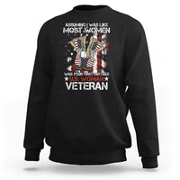 Female Veteran Sweatshirt Assuming I Was Like Most Women Was Your First Mistake American Flag Dog Tags And Combat Boots - Wonder Print Shop