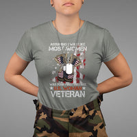Female Veteran T Shirt Assuming I Was Like Most Women Was Your First Mistake American Flag Dog Tags And Combat Boots - Wonder Print Shop