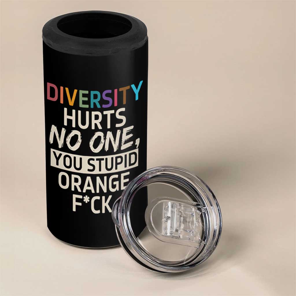 Diversity Hurts No One 4 in 1 Can Cooler Tumbler Equality and Inclusion Bold Statement - Wonder Print Shop