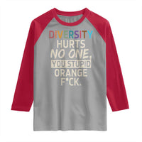 Diversity Hurts No One Raglan Shirt Equality and Inclusion Bold Statement - Wonder Print Shop