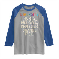 Diversity Hurts No One Raglan Shirt Equality and Inclusion Bold Statement - Wonder Print Shop