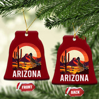 Retro Arizona Roadrunner Desert Sunset Graphic Ceramic Ornament Southwest Saguaro Cactus Wildlife Travel Souvenir