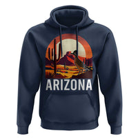 Retro Arizona Roadrunner Desert Sunset Graphic Hoodie Southwest Saguaro Cactus Wildlife Travel Souvenir