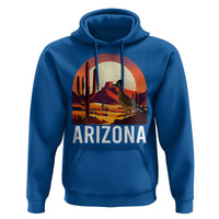 Retro Arizona Roadrunner Desert Sunset Graphic Hoodie Southwest Saguaro Cactus Wildlife Travel Souvenir