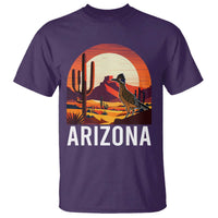 Retro Arizona Roadrunner Desert Sunset Graphic T Shirt Southwest Saguaro Cactus Wildlife Travel Souvenir