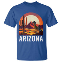 Retro Arizona Roadrunner Desert Sunset Graphic T Shirt Southwest Saguaro Cactus Wildlife Travel Souvenir