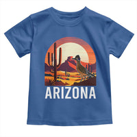 Retro Arizona Roadrunner Desert Sunset Graphic Toddler T Shirt Southwest Saguaro Cactus Wildlife Travel Souvenir