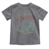 Vintage Arizona State Outline Desert Sunset Graphic Toddler T Shirt Retro Southwest Saguaro Cactus Travel Souvenir