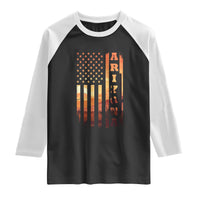 Patriotic Arizona Flag Sunset Graphic Raglan Shirt American Flag Southwest Desert Saguaro Cactus State Pride Souvenir
