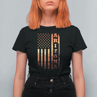 Patriotic Arizona Flag Sunset Graphic T Shirt For Women American Flag Southwest Desert Saguaro Cactus State Pride Souvenir