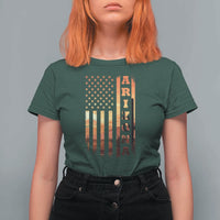Patriotic Arizona Flag Sunset Graphic T Shirt For Women American Flag Southwest Desert Saguaro Cactus State Pride Souvenir