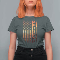 Patriotic Arizona Flag Sunset Graphic T Shirt For Women American Flag Southwest Desert Saguaro Cactus State Pride Souvenir