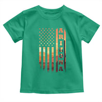 Patriotic Arizona Flag Sunset Graphic Toddler T Shirt American Flag Southwest Desert Saguaro Cactus State Pride Souvenir