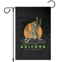 Funny Arizona Its A Dry Heat Skeleton Graphic Garden Flag Vintage Desert Drinking Beer Saguaro Cactus Souvenir