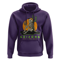 Funny Arizona Its A Dry Heat Skeleton Graphic Hoodie Vintage Desert Drinking Beer Saguaro Cactus Souvenir