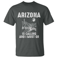 Retro Arizona Is Calling And I Must Go Graphic T Shirt Outdoor Desert Cactus Mountain Travel Souvenir