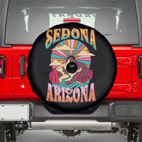 Vintage Retro Sedona Arizona Graphic Spare Tire Cover Psychedelic Red Rock Mountain Sunset Travel Souvenir