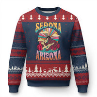 Vintage Retro Sedona Arizona Graphic Ugly Christmas Sweater Psychedelic Red Rock Mountain Sunset Travel Souvenir