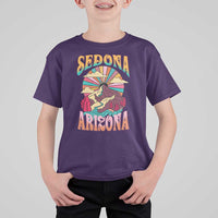 Vintage Retro Sedona Arizona Graphic T Shirt For Kid Psychedelic Red Rock Mountain Sunset Travel Souvenir