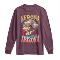 Vintage Retro Sedona Arizona Graphic Long Sleeve Shirt Psychedelic Red Rock Mountain Sunset Travel Souvenir