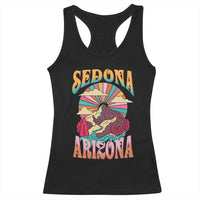 Vintage Retro Sedona Arizona Graphic Racerback Tank Top Psychedelic Red Rock Mountain Sunset Travel Souvenir