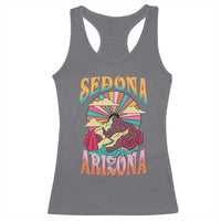 Vintage Retro Sedona Arizona Graphic Racerback Tank Top Psychedelic Red Rock Mountain Sunset Travel Souvenir