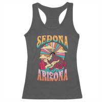 Vintage Retro Sedona Arizona Graphic Racerback Tank Top Psychedelic Red Rock Mountain Sunset Travel Souvenir