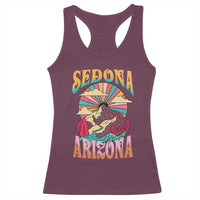 Vintage Retro Sedona Arizona Graphic Racerback Tank Top Psychedelic Red Rock Mountain Sunset Travel Souvenir
