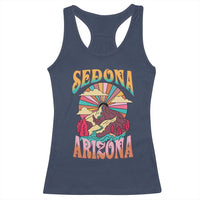 Vintage Retro Sedona Arizona Graphic Racerback Tank Top Psychedelic Red Rock Mountain Sunset Travel Souvenir