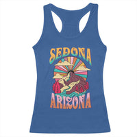 Vintage Retro Sedona Arizona Graphic Racerback Tank Top Psychedelic Red Rock Mountain Sunset Travel Souvenir