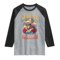 Vintage Retro Sedona Arizona Graphic Raglan Shirt Psychedelic Red Rock Mountain Sunset Travel Souvenir