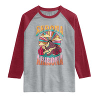 Vintage Retro Sedona Arizona Graphic Raglan Shirt Psychedelic Red Rock Mountain Sunset Travel Souvenir