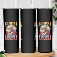 Vintage Retro Sedona Arizona Graphic Skinny Tumbler Psychedelic Red Rock Mountain Sunset Travel Souvenir
