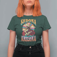 Vintage Retro Sedona Arizona Graphic T Shirt For Women Psychedelic Red Rock Mountain Sunset Travel Souvenir