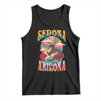 Vintage Retro Sedona Arizona Graphic Tank Top Psychedelic Red Rock Mountain Sunset Travel Souvenir