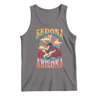 Vintage Retro Sedona Arizona Graphic Tank Top Psychedelic Red Rock Mountain Sunset Travel Souvenir