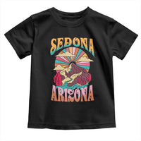 Vintage Retro Sedona Arizona Graphic Toddler T Shirt Psychedelic Red Rock Mountain Sunset Travel Souvenir