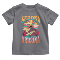 Vintage Retro Sedona Arizona Graphic Toddler T Shirt Psychedelic Red Rock Mountain Sunset Travel Souvenir
